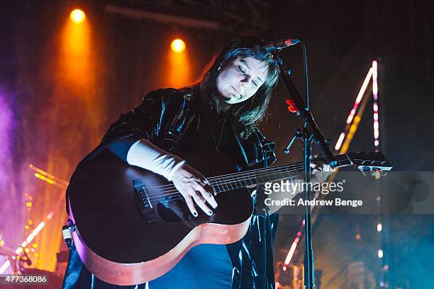 Nanna Bryndis Hilmarsdottir of the band Of Monsters and Men performs on stage at The Forum on June 16, 2015 in London, United Kingdom