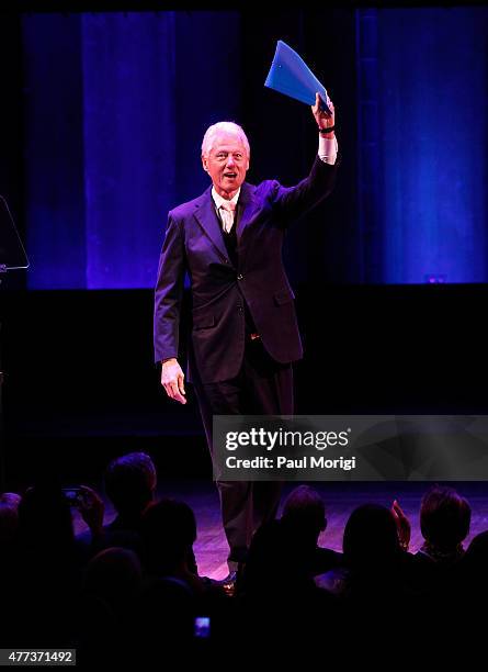 Former U.S. President Bill Clinton arrives at the Vital Voices 14th Annual Global Leadership Awards at John F. Kennedy Center for the Performing Arts...