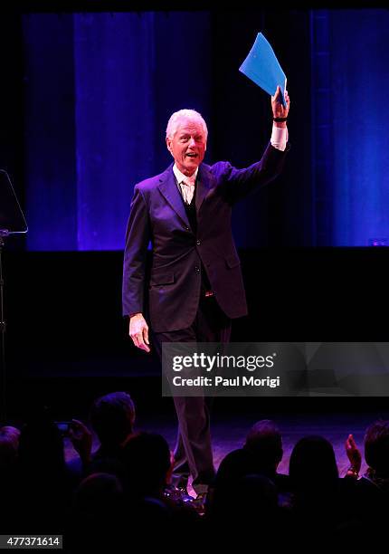 Former U.S. President Bill Clinton arrives at the Vital Voices 14th Annual Global Leadership Awards at John F. Kennedy Center for the Performing Arts...