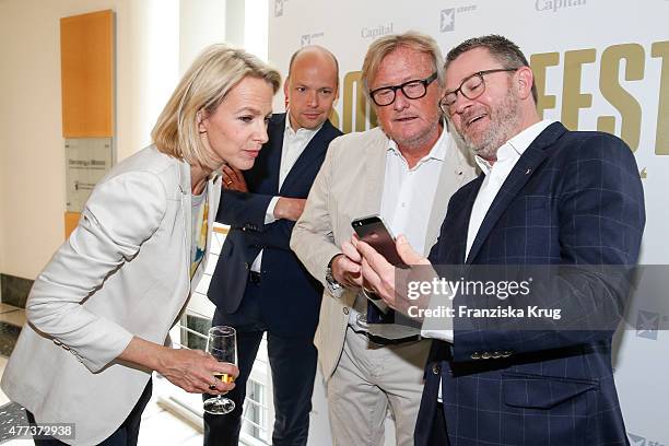 Julia Jaekel, Horst von Buttlar, Hans-Ulrich Joerges and Christian Krug attend the STERN And CAPITAL Summer Party on June 16, 2015 in Berlin, Germany.