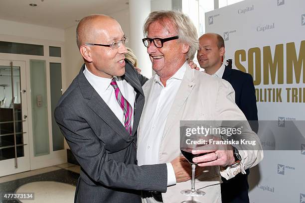 Joerg Asmussen and Hans-Ulrich Joerges attend the STERN And CAPITAL Summer Party on June 16, 2015 in Berlin, Germany.