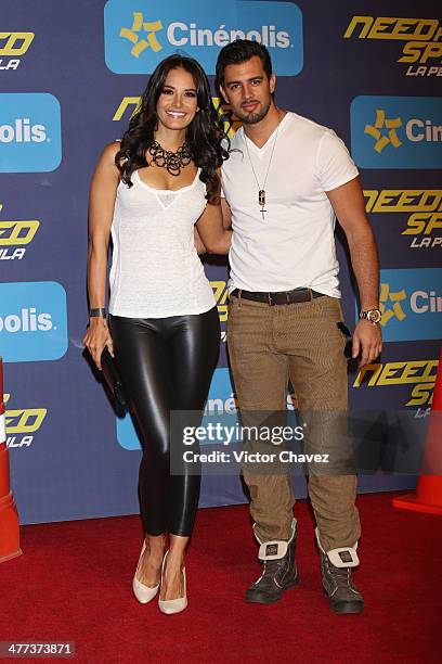 Georgina Holguin and Christian de la Campa attend the "Need For Speed" Mexico City premiere red carpet at Cinepolis Patio Santa Fe on March 8, 2014...