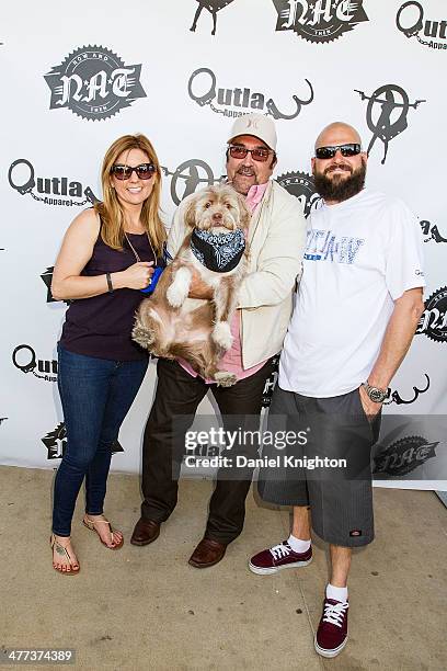Personality Brandi Passante, actor Daniel Zacapa and TV personality Jarrod Schulz arrive at the "Storage Wars" Season 4 Premiere Party at Now & Then...