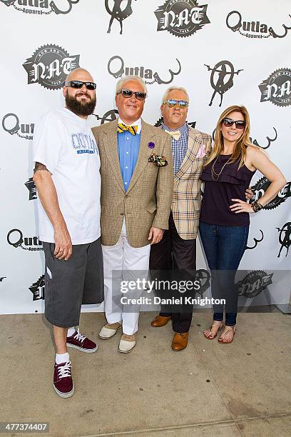 Personalities Jarrod Schulz, Mark Harris, Matt Harris and Brandi Passante arrive at the "Storage Wars" Season 4 Premiere Party at Now & Then on March...