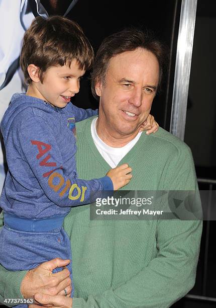 Actor/writer Kevin Nealon and son Gable Ness Nealon arrive at the Los Angeles premiere of '3 Days To Kill' at ArcLight Cinemas on February 12, 2014...