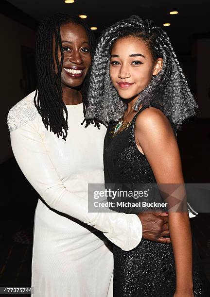 Karen Brailsford and actress Amandla Stenberg attend the Women In Film 2015 Crystal + Lucy Awards Presented by Max Mara, BMW of North America, and...