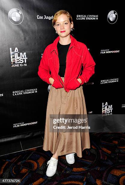 Actress Jane Levy attends the "Frank and Cindy" screening during the 2015 Los Angeles Film Festival at Regal Cinemas L.A. Live on June 16, 2015 in...