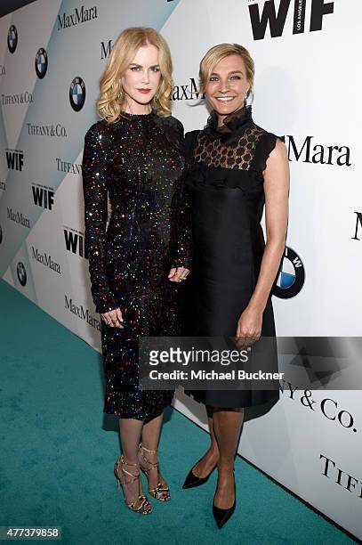 Honoree Nicole Kidman and Global Brand Ambassador for Max Mara Nicola Maramotti, wearing Max Mara, attend the Women In Film 2015 Crystal + Lucy...