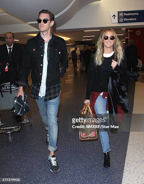 Christopher French and Ashley Tisdale are seen on June 16, 2015 in Los Angeles, California.