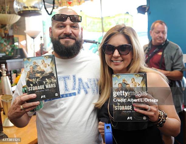 Personalities/reality stars Jarrod Schulz and Brandi Passante attend the Premiere Party For "Storage Wars" Season 4 held at Now and Then Thrift Store...