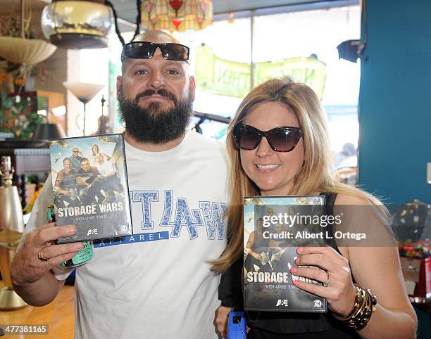 Personalities/reality stars Jarrod Schulz and Brandi Passante attend the Premiere Party For "Storage Wars" Season 4 held at Now and Then Thrift Store...