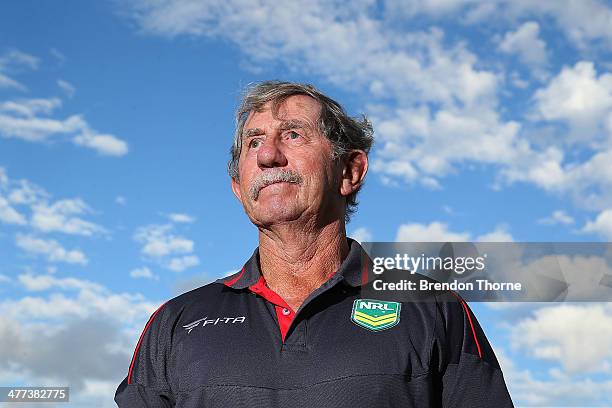 Ground Manager, Bob Lanigan poses prior to the round one NRL match between the Parramatta Eels and the New Zealand Warriors at Pirtek Stadium on...