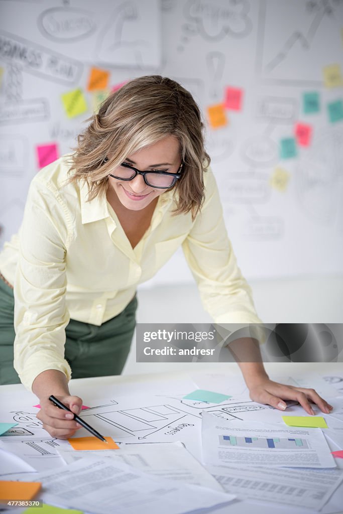 Woman working at a creative office