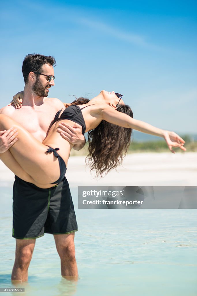 Happiness couple at the seaside