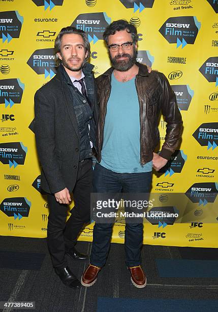 Producer Emanuel Michael and co-star/co-filmmaker Jemaine Clement attend the "What We Do In The Shadows" premiere during the 2014 SXSW Music, Film +...
