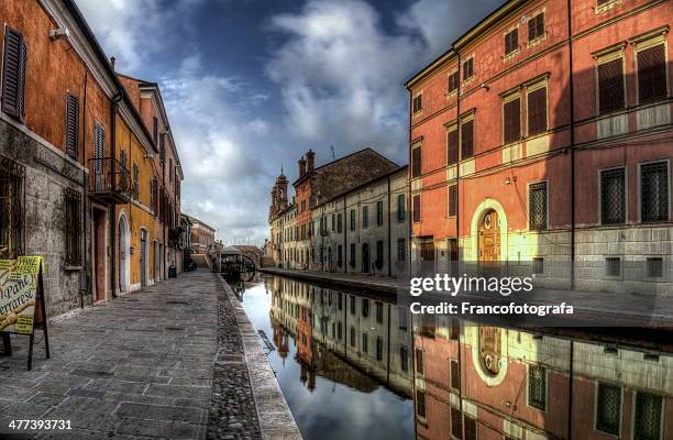 waterway (comacchio) - ferrara stock pictures, royalty-free photos & images