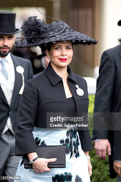 Princess Haya bint Al Hussein attends the first day of The Royal Ascot race meeting, on June 16th, 2015 in Ascot, England.