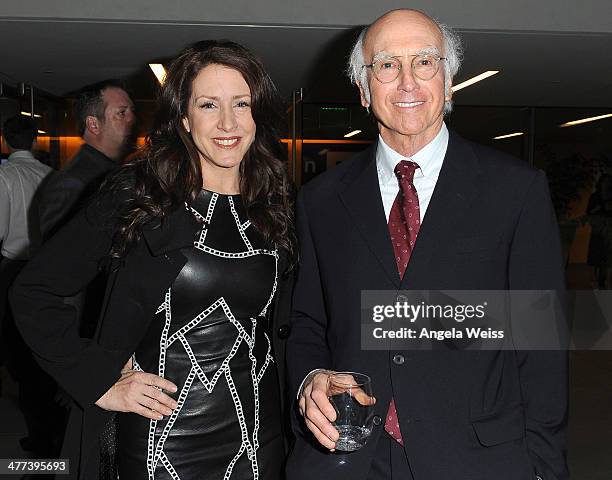 Actors Larry David and Joely Fisher attend the Emerson College Los Angeles Grand Opening Gala on March 8, 2014 in Los Angeles, California.