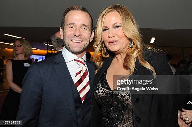 Max Mutchnick and Jennifer Coolidge attend the Emerson College Los Angeles Grand Opening Gala on March 8, 2014 in Los Angeles, California.