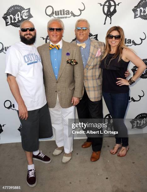 Personalities Jarrod Schulz, Mark Harris, Matt Harris and Brandi Passante attend the Premiere Party For "Storage Wars" Season 4 held at Now and Then...