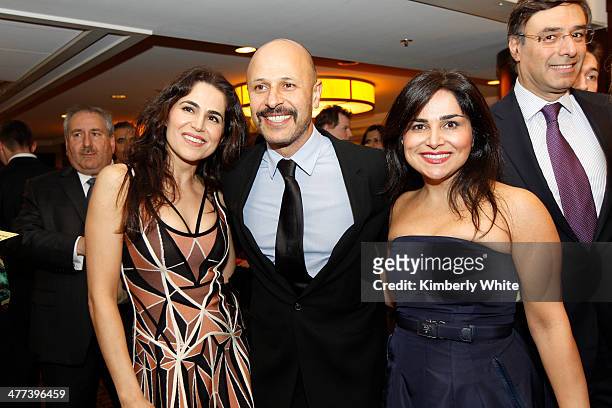 Maz Jobrani stands wit guests at the PARS Equality Center 4th Annual Nowruz Gala at Marriott Waterfront Burlingame Hotel on March 8, 2014 in...