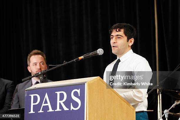 Arash Ferdowsi speaks at the PARS Equality Center 4th Annual Nowruz Gala at Marriott Waterfront Burlingame Hotel on March 8, 2014 in Burlingame,...