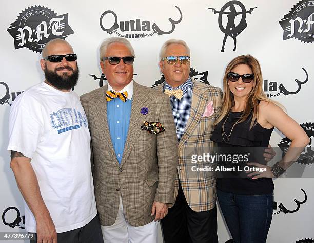 Personalities Jarrod Schulz, Mark Harris, Matt Harris and Brandi Passante attends the Premiere Party For "Storage Wars" Season 4 held at Now and Then...