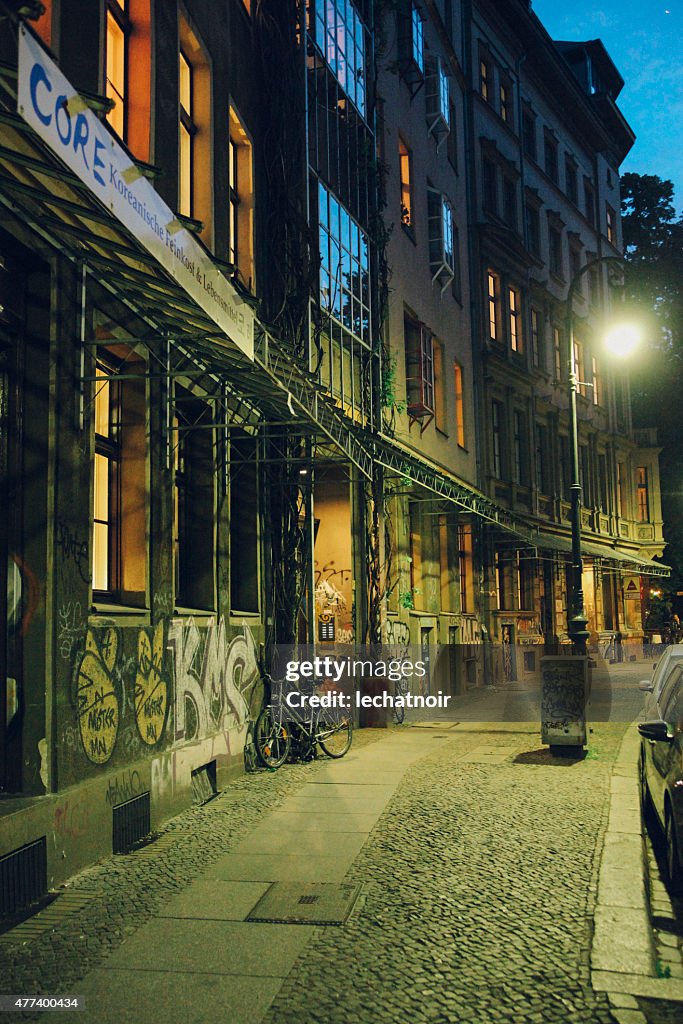 Streets of Berlin at night