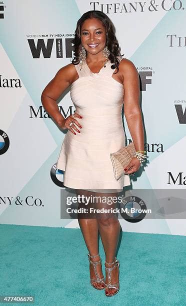 Actress Tamala Jones attends the Women in Film 2015 Crystal + Lucy Awards at the Hyatt Regency Century Plaza Hotel on June 16, 2015 in Los Angeles,...