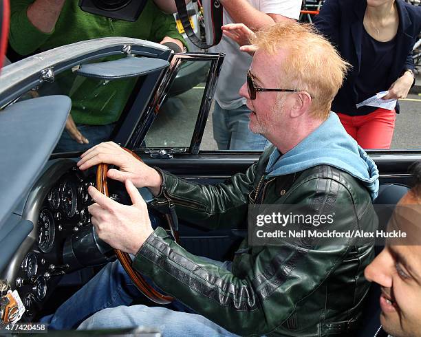 Chris Evans leaving BBC Radio 2 Studios after being announced as the new host of Top Gear on June 17, 2015 in London, England.