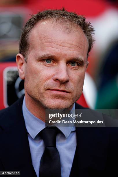 Ajax Assistant Manager / Coach, Dennis Bergkamp looks on during the Eredivisie match between Ajax Amsterdam and SC Cambuur Leeuwarden at Amsterdam...