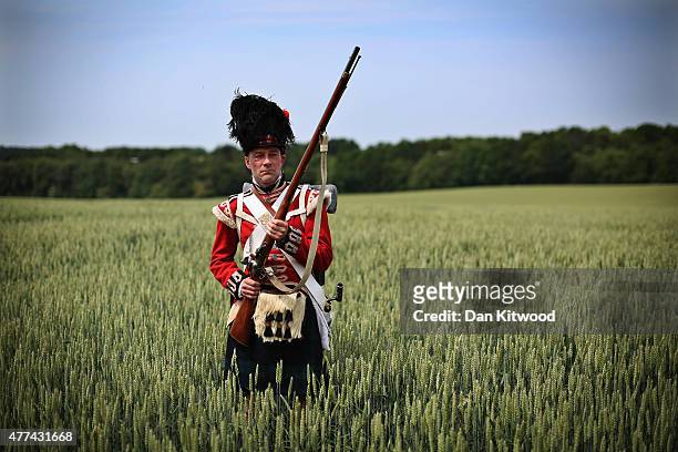 Napoleonic Association member and historical re-enactor Simon Betts, from Hertfordshire poses for a picture representing a Private of the 42nd Royal...