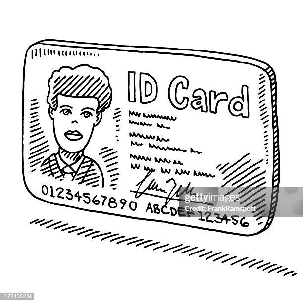 id-karte abbildung - id card stock-grafiken, -clipart, -cartoons und -symbole