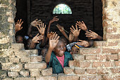 Children say hello from african school