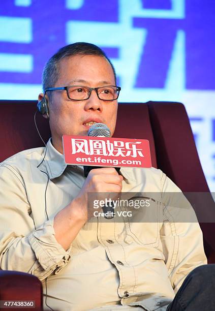 Xu Xiaoming, president of Hong Kong Professional Television Association, speaks during the Ways To Develop Filmmakers as part of 18th Shanghai...