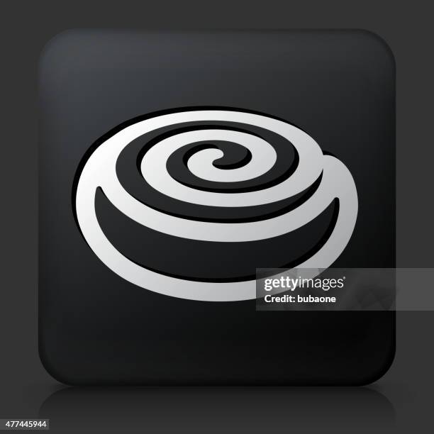 black square button with cinnamon bun - cinnamon rolls stock illustrations