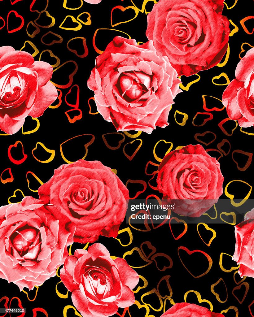 Watercolor pattern of exotic flowers - Illustration