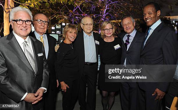 Vin Di Bona, Ted Cutler, Jackie Liebergott, Norman Lear, Lyn Lear, Kevin Bright and M. Lee Pelton attend the Emerson College Los Angeles - Grand...