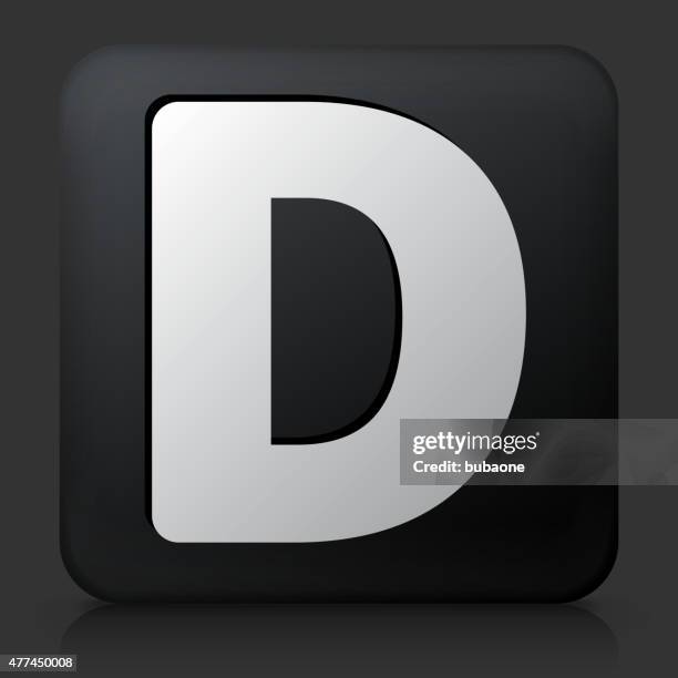 stockillustraties, clipart, cartoons en iconen met black square button with letter d - spelling icon