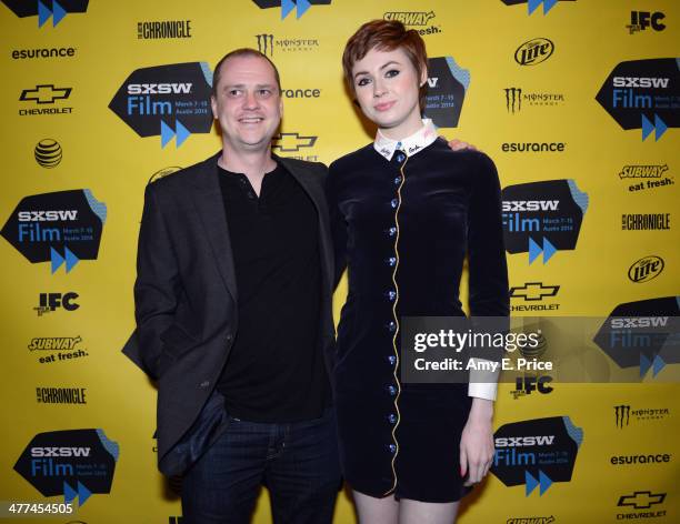 Writer/director Mike Flanagan and actress Karen Gillan attend the "Oculus" Photo Op during the 2014 SXSW Music, Film + Interactive Festival at...