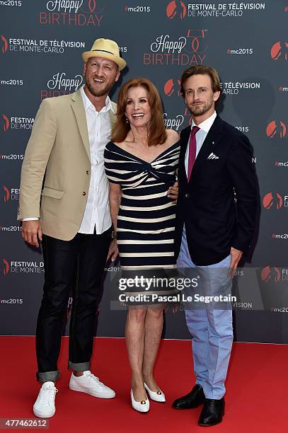 Stephanie Powers and guests attend the 55th Monte Carlo Beach anniversary as part of the 55th Monte Carlo TV Festival : Day 4 on June 16, 2015 in...