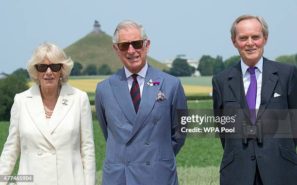 Britain's Prince Charles, Prince Of Wales and Camilla, Duchess of Cornwall are shown around by The Duke of Wellington during their visit of the Lion...