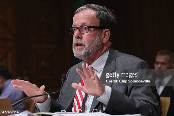 Congressional Budget Office Director Keith Hall testifies before the Senate Budget Committee in the Dirksen Senate Office Building on Capitol Hill...