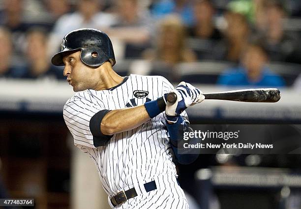 New York Yankees shortstop Derek Jeter single surpasses Babe Ruth on baseball's all time hit list. 2nd inning, New York Yankees vs. Boston Red Sox at...