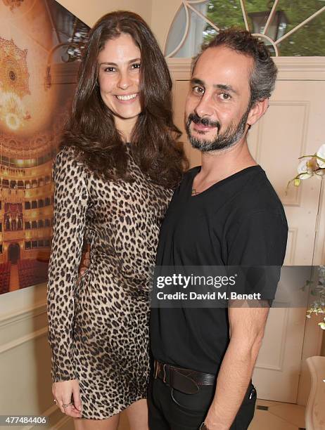 Sabrina Gasperin and Ara Vartanian attend a cocktail reception to preview Ara Vartanian's Unique Jewellery Collection hosted by Ara Vartanian and...