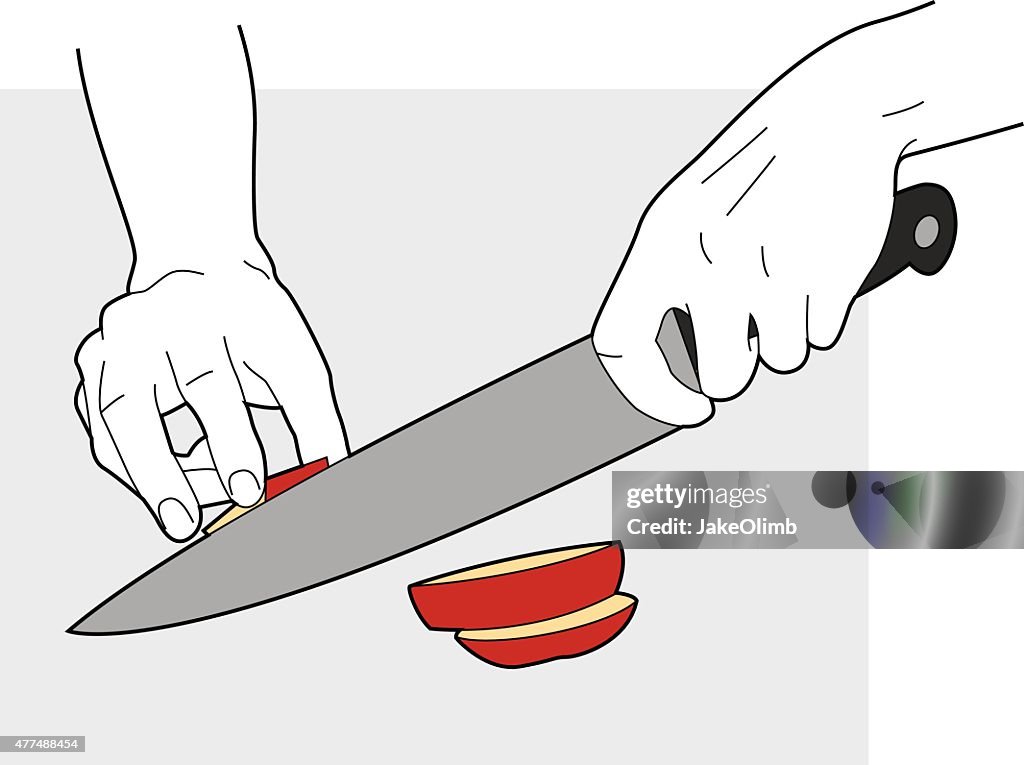 Hands Chopping Potato Line Art High-Res Vector Graphic - Getty Images