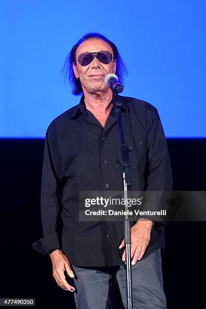 Antonello Venditti performs during Day 5 of the 61st Taormina Film Fest on June 17, 2015 in Taormina, Italy.