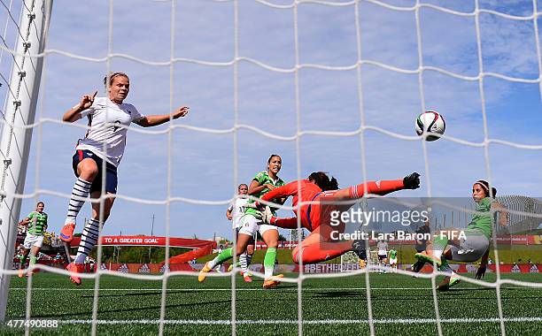 Eugenie le Sommer of France scores her teams third goal during the FIFA Women's World Cup 2015 Group F match between Mexico and France at Lansdowne...