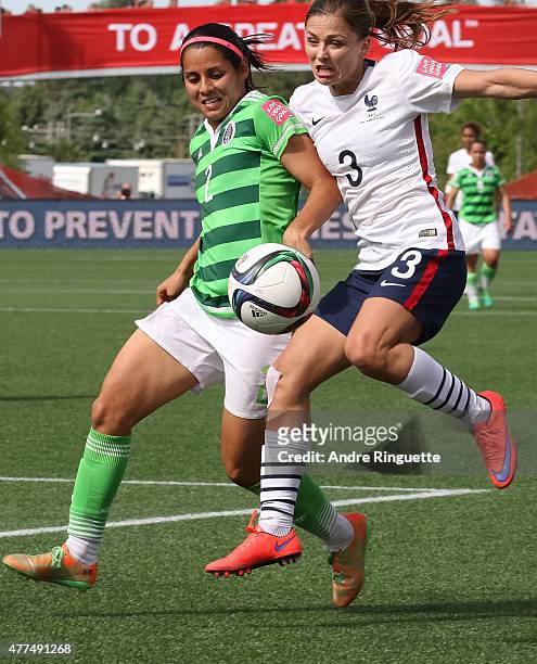 Kenti Robles of Mexico defends against Laure Boulleau of France during the FIFA Women's World Cup Canada 2015 Group F match between Mexico and France...