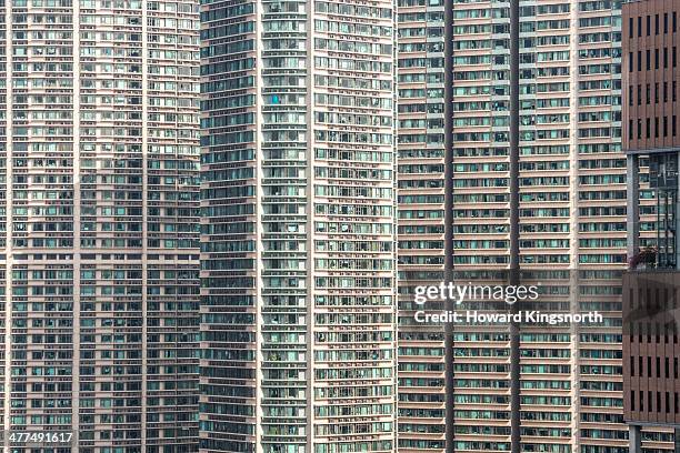 hong kong apartment blocks - population explosion stock pictures, royalty-free photos & images